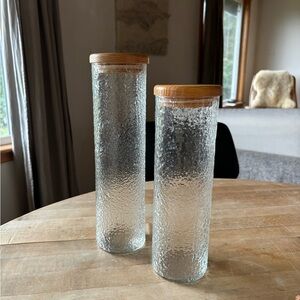 Vintage Pebbled Glass Storage Jars